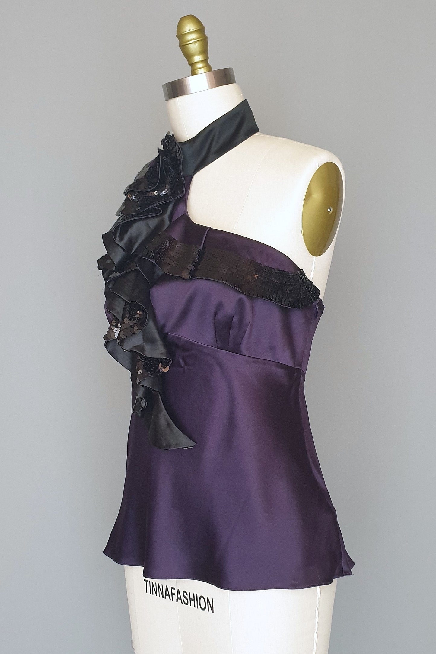 Beautiful Karen Millen embellished silk top Size M