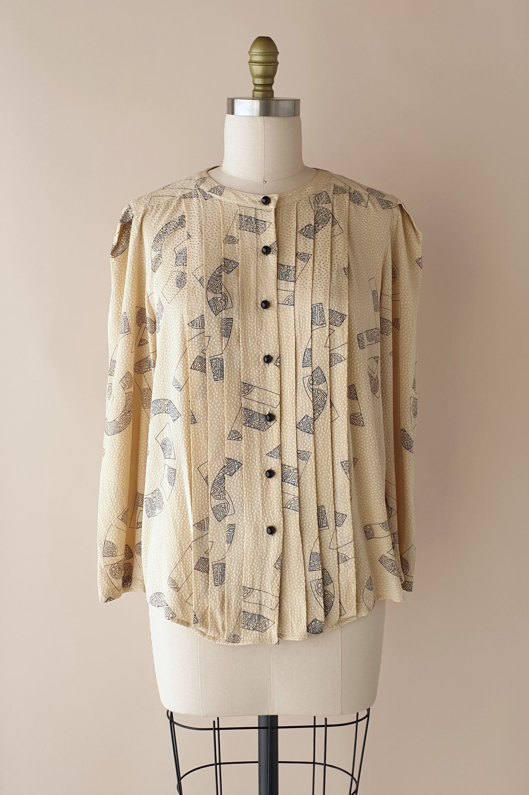 Vintage Louis Feraud Paris Novelty Baroque Silk Shirt Medium 