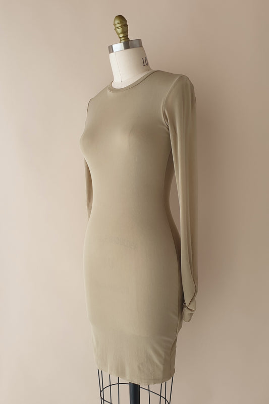 Stunning Asilio beige body con minimalist dress Size 10