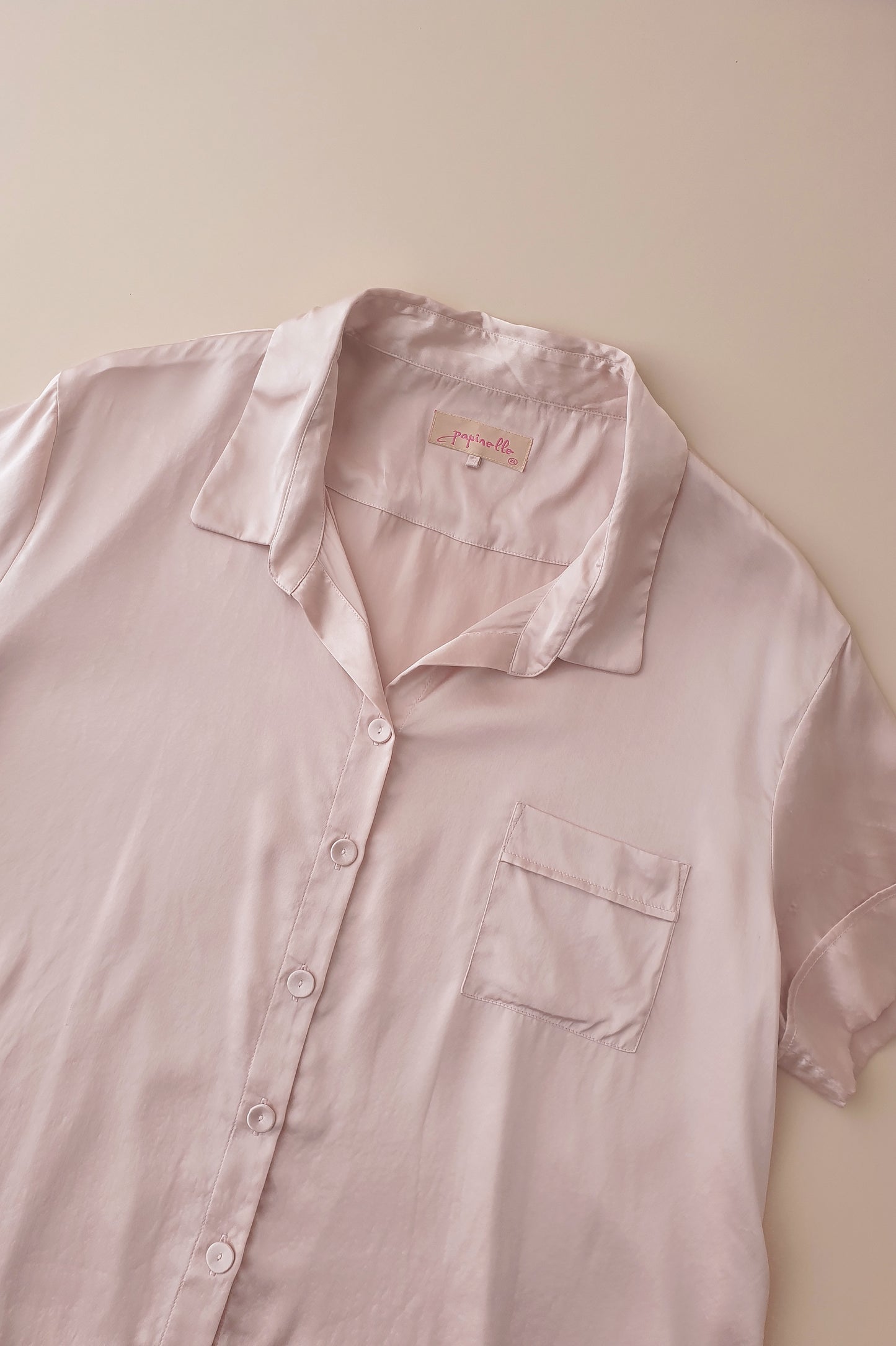 Papinelle pink silk 'Audrey' pyjamas Size XL