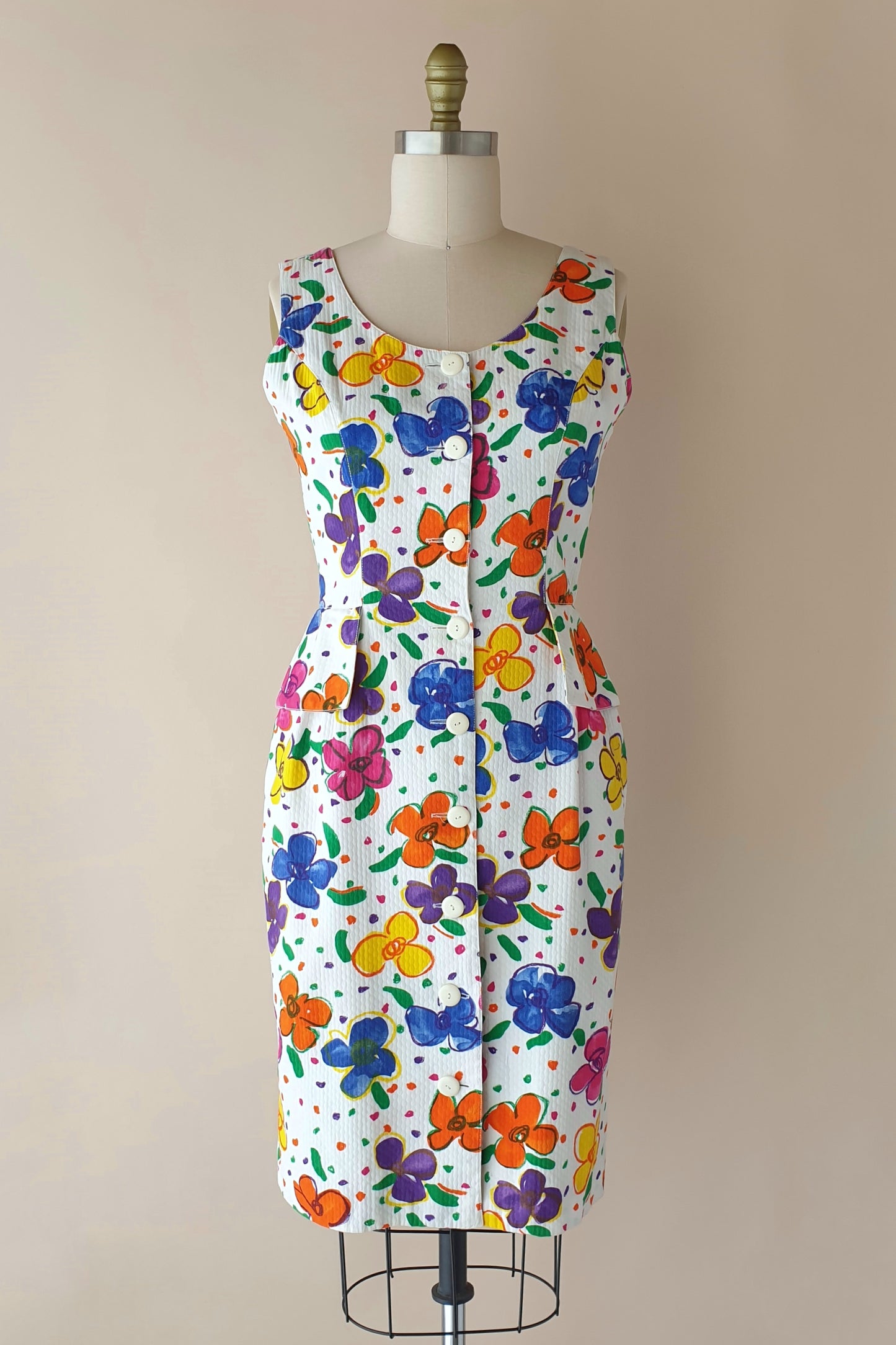 French vintage fitted dress Size S