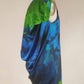 Silk watercolour drape dress Size XS/S