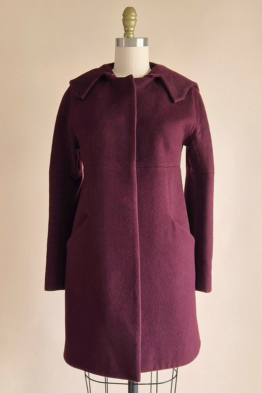 Fleur Wood burgundy wool coat Size XS