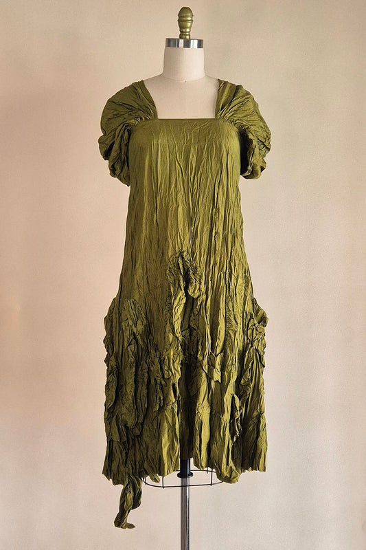 Fabulous green silk dress Size S/M